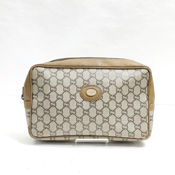 GUCCI PLUS Clutch Bag  Brown PVC - Picture 1 of 9